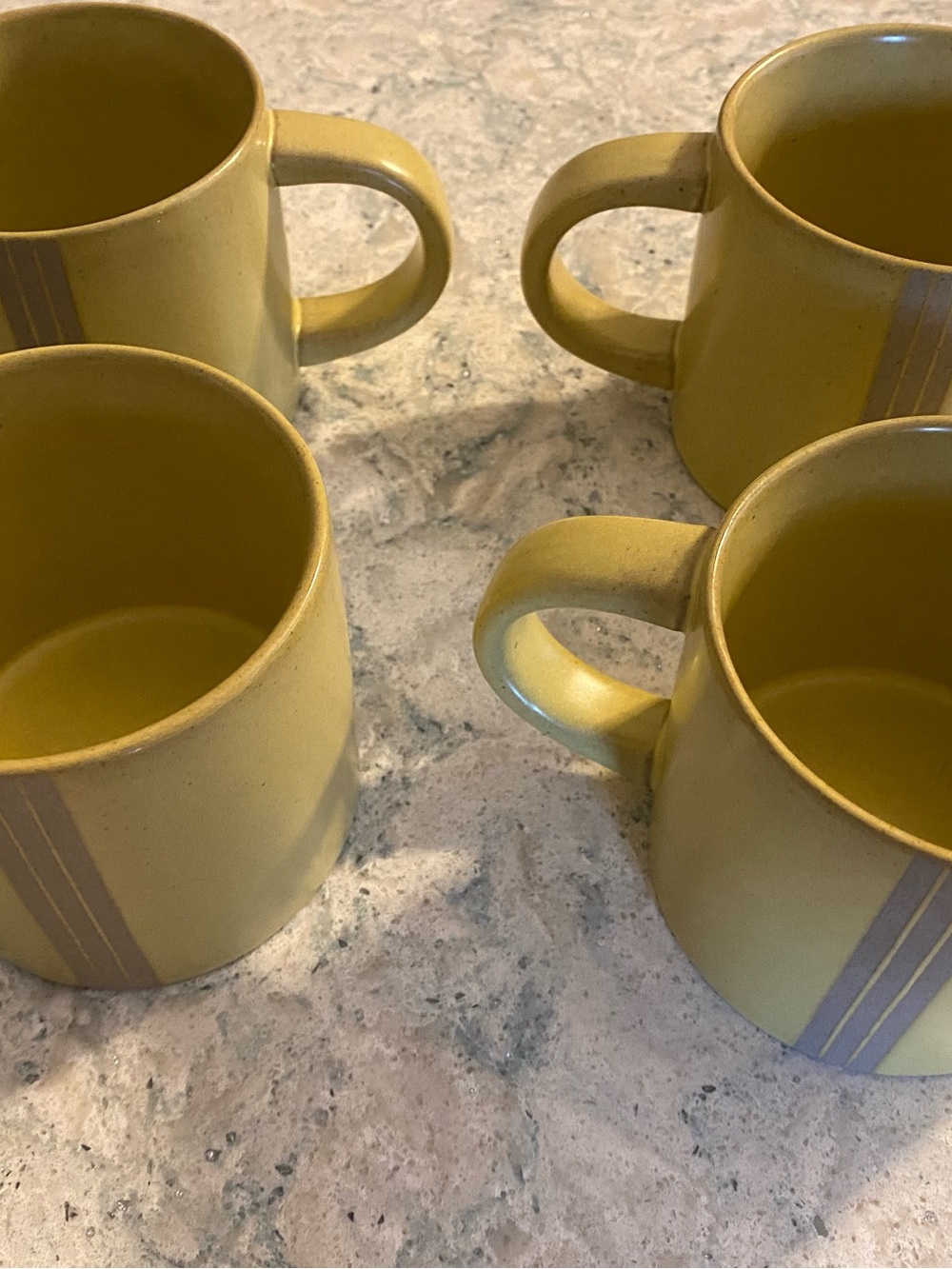 Hearth &  Hand Yellow Stoneware Coffee Mugs - Set of 4